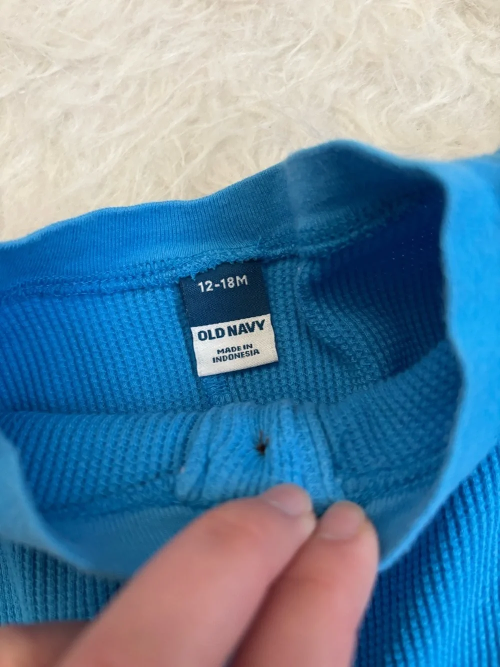 Old Navy Bright Blue Cozy Waffle-Knit Baby Jumpsuit
